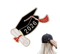 Broche en métal en forme de casquette de remise de diplôme 2026 - Badge commémoratif respectueux de l'environnement | Souvenir d'étudiant et accessoire de décoration cadeau