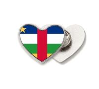 Broche en métal en forme de cœur avec drapeau de la République centrafricaine
