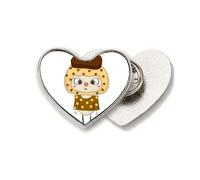 Broche en métal en forme de cœur avec inscription « Food Steak Beef Delicious Dinner » - Motif vache