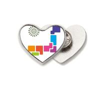 Broche en métal en forme de cœur avec ouverture en forme de carte hiérarchique du Japon