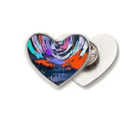 Broche en métal en forme de cœur de l'Arctique - Motif étoile et astrologie