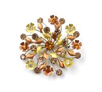 Broche en métal et cristal fleur 5.5cm marron - RC006005