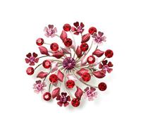 Broche en métal et cristal fleur 5.5cm rouge - RC006004