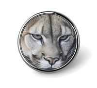 Broche en métal représentant un lion sur les montagnes, jolie épinglette, badge rond, pour veste, chapeau, sac, accessoires, bijoux