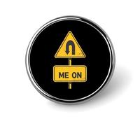 Broche en métal ronde avec inscription « U You Turn Me On », accessoire pour veste, chapeau, sac, bijoux