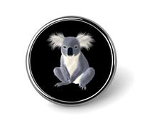 Broche en peluche en forme de koala paresseux, mignon, en métal, rond, pour veste, chapeau, sac, accessoires, bijoux