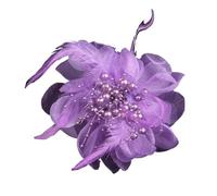 Broche En Plume Broche fleur en tissu tendance for femme, grande épingle à revers plumes et accessoires vestimentaires(Purple)