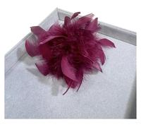 Broche en plumes Broche Corsage Plume Femme 14cm Multicolore(Wine Red)