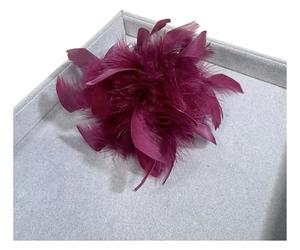 Broche en plumes Broche Corsage Plume Femme 14cm Multicolore(Wine Red)