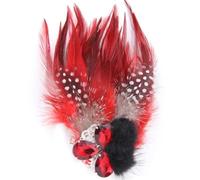 Broche en plumes Pinces à boutonnière, broche de col, banquet, plume, fleur, costume, corsage mariage, hébergement, spectacle Pour Vêtements Bijoux Accessoires(Red)
