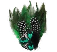 Broche en plumes Pinces à boutonnière, broche de col, banquet, plume, fleur, costume, corsage mariage, hébergement, spectacle Pour Vêtements Bijoux Accessoires(Green)