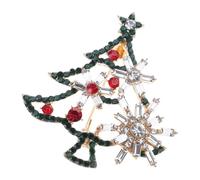 Broche En Pour Arbre De Noël Étincelant Bijoux De Vacances Élégants Accessoire En Alliage Décoration De Poitrine Pour Femmes Broche De Vacances Élégante