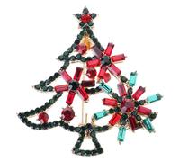Broche En Pour Arbre De Noël Étincelant Bijoux De Vacances Élégants Accessoire En Alliage Décoration De Poitrine Pour Femmes Broche De Vacances Élégante