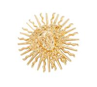 Broche en Relief de la divinité du soleil en alliage de Zn or et argent, décoration de poitrine pour femmes, accessoires de mode, accessoires polyvalents en Relief