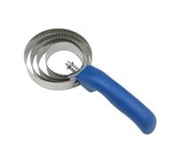 Broche en spirale,Étrille en acier inoxydable 4 anneaux, bovins et animaux de compagnie, masser et réduire l’électricité statique (bleu)