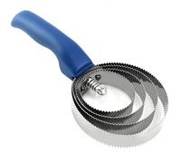 Broche en spirale,WizeFolk Brosse pour démangeaisons de cheval,Peigne de curry de cheval en métal,H4 Anneaux Peigne en acier inoxydable adapté pour les chevaux,Moutons et vaches (bleu)