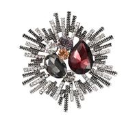 Broche en strass en cristal, design baroque, léger, multifonctionnel, bijou pour femme, accessoire rétro de luxe, accessoire de broche en alliage tendance, 5.4cm, Comme décrit
