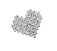 Broche en strass en forme de cœur, bijoux de fête, cadeau de Saint-Valentin, accessoires résistants à l'usure avec incrustation de cristal, épingle d'amour, フリーサイズ