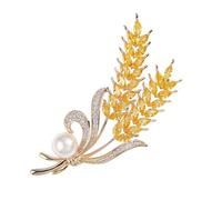 Broche Épi de Blé Dorée pour Femme, Cuivre Plaqué Or 18k