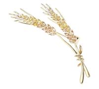 Broche Épi de Blé en Alliage Cuivreux, 1 Pièce, Or | Décoration Simple, Surface Lisse à Éclat Solide, pour Manteaux, Paquet, Photos et Soirées