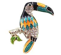 Broche Epingle Broches Pins Épinglette Pince À Châle Perroquet Émaillé Rétro Européen Et Américain Phoenix Pic Toucan Paon Hommes Et Femmes Costume Broche Broche Fleur,Couleur Toucan