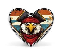 Broche/épingle en métal vintage humoristique Pirates Eagle1 en forme de cœur (1 pouce) - Accessoires pour vêtements, chapeaux, sacs et cravates