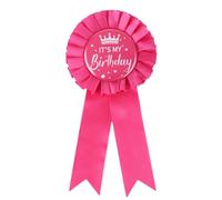 Broche Épingle It's My Birthday, Bouton Badge Ruban Satiné Joyeux Anniversaire Idéale pour Décorations Fête d'Anniversaire Récompenses et Célébrations pour Femmes et Hommes(Rose)