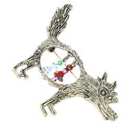 Broche Épingle Loup Conte Rétro pour Thème et Fête | Alliage, Style Fantaisie, pour Écharpe ou Robe de Mariée, Bijou Discret pour Marié