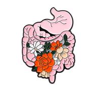 Broche Epingle Rose cerveau broche os poitrine poumon métal Badge fleurs humaines éblouissement vêtements sac bijoux cadeau Pin’ S (D, One Size)