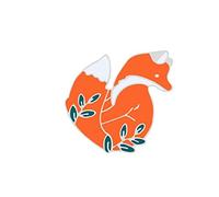 Broche épingles, broche animale, broche en strass, broches d'animaux dessin animé gold sliver fox épingles émail