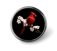 Broche/épinglette ronde mignonne à l'effigie d'un cardinal, accessoire de mode pour hommes et femmes