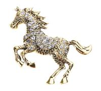 Broche équestre en alliage de zinc émaillé avec strass - Polyvalente - Accessoire de vêtements - Accessoire polyvalent, taille unique, Comme décrit