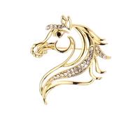 Broche équestre luxueuse en strass pour homme et femme - Légère - 3 g - Kirsite - Avec surfaces - Cadeau élégant - Bijou élégant, taille unique, Comme décrit