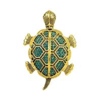 Broche et collier tortue-monnaie incrustés de diamants - Bijou à double usage for petits animaux(GoldenTurtleGold)