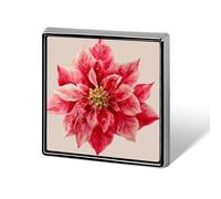 Broche et épingles carrées légères en forme de fleur de poinsettia, centre doré, unisexe, bijoux pour vêtements, châle, chapeau