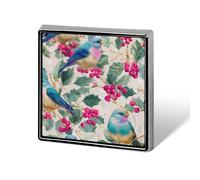 Broche et épingles carrées légères en forme d'oiseau de Noël pastel vintage pour vêtements, châle, chapeau