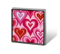 Broche et épingles en forme de cœur rose et rouge du milieu du siècle moderne unisexe carré léger pour vêtements châle chapeau