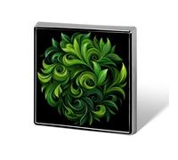 Broche et épingles en forme de vigne verte psychédélique tourbillonnante unisexe carrée légère bijoux pour vêtements, châle, chapeau