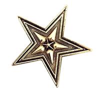 Broche étoile à cinq pointes pour adulte - Broche western sculptée vintage - Accessoires de vêtements - Festival de musique - Badge de chemise, Métal