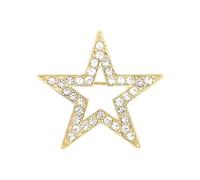 Broche étoile creuse, 3,5 cm en alliage de cristal CZ étincelant pour femme - Cadeau élégant pour mariage, fête et robe de soirée, accessoires bijoux