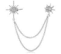 Broche Étoile en Alliage et Cristaux, Chaîne Délicate pour Robe | Accent Scintillant, Style Baroque Vintage Élégant, pour Bouquets, Tenues de Soirée et Événements Formels