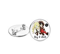 Broche exquise Angels of Death Collection Ray Zack Q Version Anime Figure Cabochon en verre, Verre
