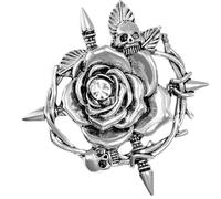 Broche exquise en forme de tête de mort, rose, accessoire amusant, bijoux uniques, texture en alliage, convient pour un événement à thème, crâne rose, taille unique, Comme décrit