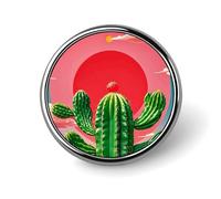 Broche fantaisie cactus tropical soleil rouge, à porter au revers, à la taille d'une cravate ou d'un bijou, pour décorer chapeaux, vestes et chemises.
