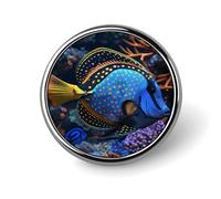 Broche fantaisie colorée en forme de poisson tropical, à porter comme insigne ou bijou de revers, pour chapeaux, vestes et chemises.