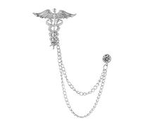 Broche fantaisie en forme d'aile d'ange avec chaîne - Argenté