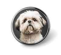 Broche fantaisie en forme de chien Shih Tzu mignon, épingle à revers, badge, cravate, bijoux, décoration pour chapeaux, vestes, chemises