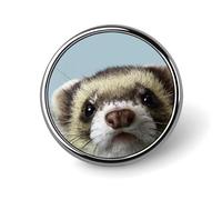 Broche fantaisie en forme de visage de furet mignon, épingle à revers, badge, cravate, bijoux, décoration pour chapeaux, vestes, chemises