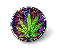 Broche fantaisie psychédélique en forme de cannabis, épingle à revers, badge, cravate, bijoux, décoration pour chapeaux, vestes, chemises