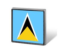 Broche Fantaisie Tendance Avec Drapeau De Sainte-Lucie Épingle À Cheveux Pays Du Monde Drapeau Ethnique Hip-Hop Pour Femmes Et Hommes Bijoux Vêtements Sacs Accessoires